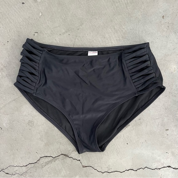 Amazon Swim Relleciga Womens Strappy High Waisted Bikini Bottom